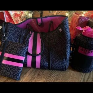 Beautiful Disaster neoprene bag & 64oz bottle with neoprene carrier
